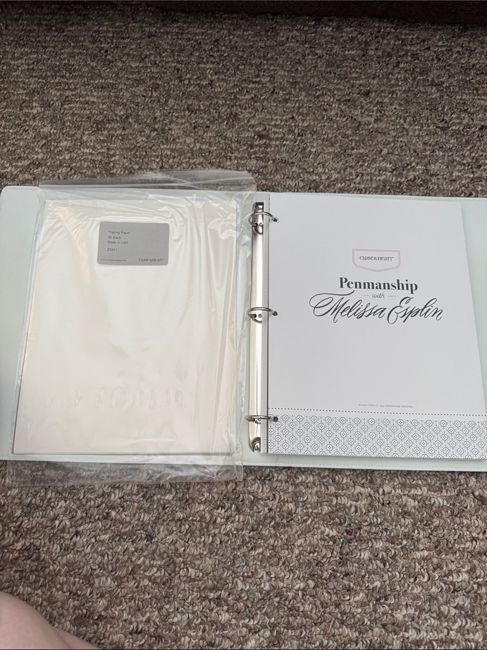 Closeheart Penmanship Binder Notebook in Cream with Melissa Esplin Inserts